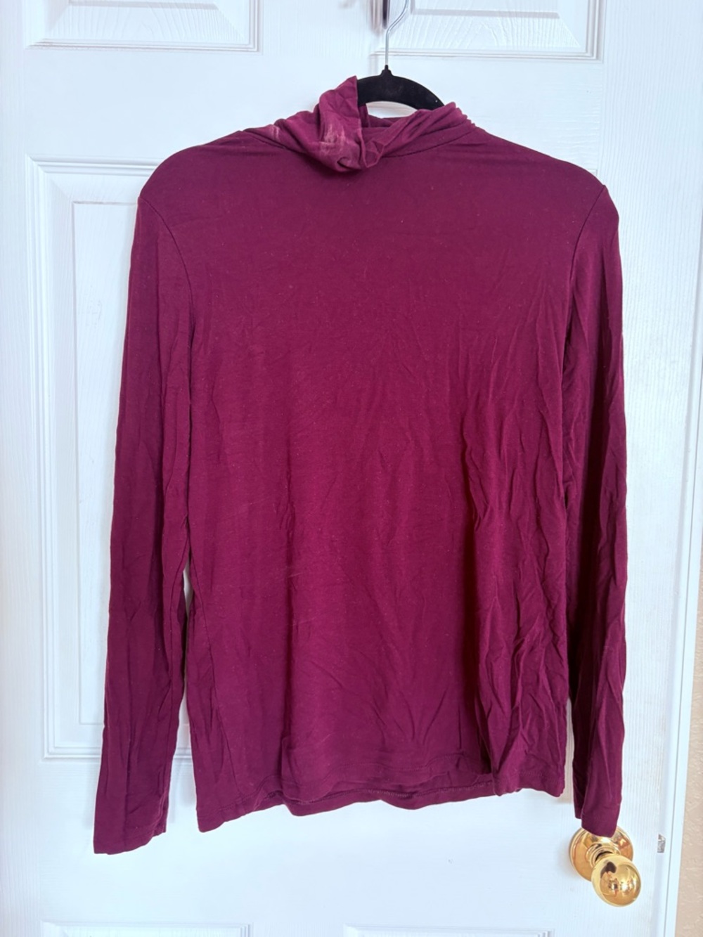Croft & Barrow Burgundy Long Sleeve Top Medium Soft Stretch Casual